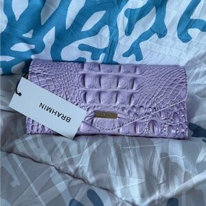 Brahmin Lilac Croc-Embossed Leather Wallet